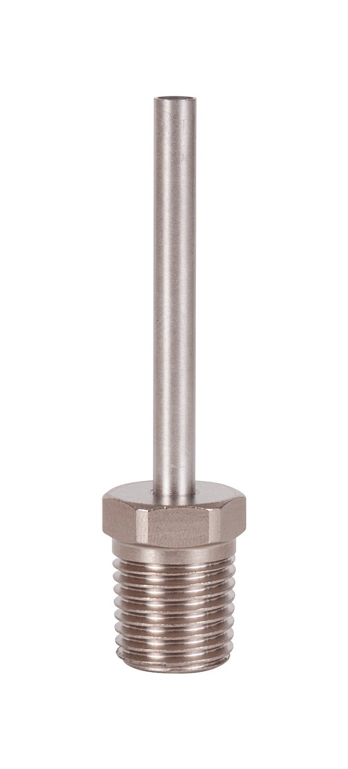 Metal nozzle 1/4" NPT Outside Diameter 4.57mm - pipe length 42.55mm 