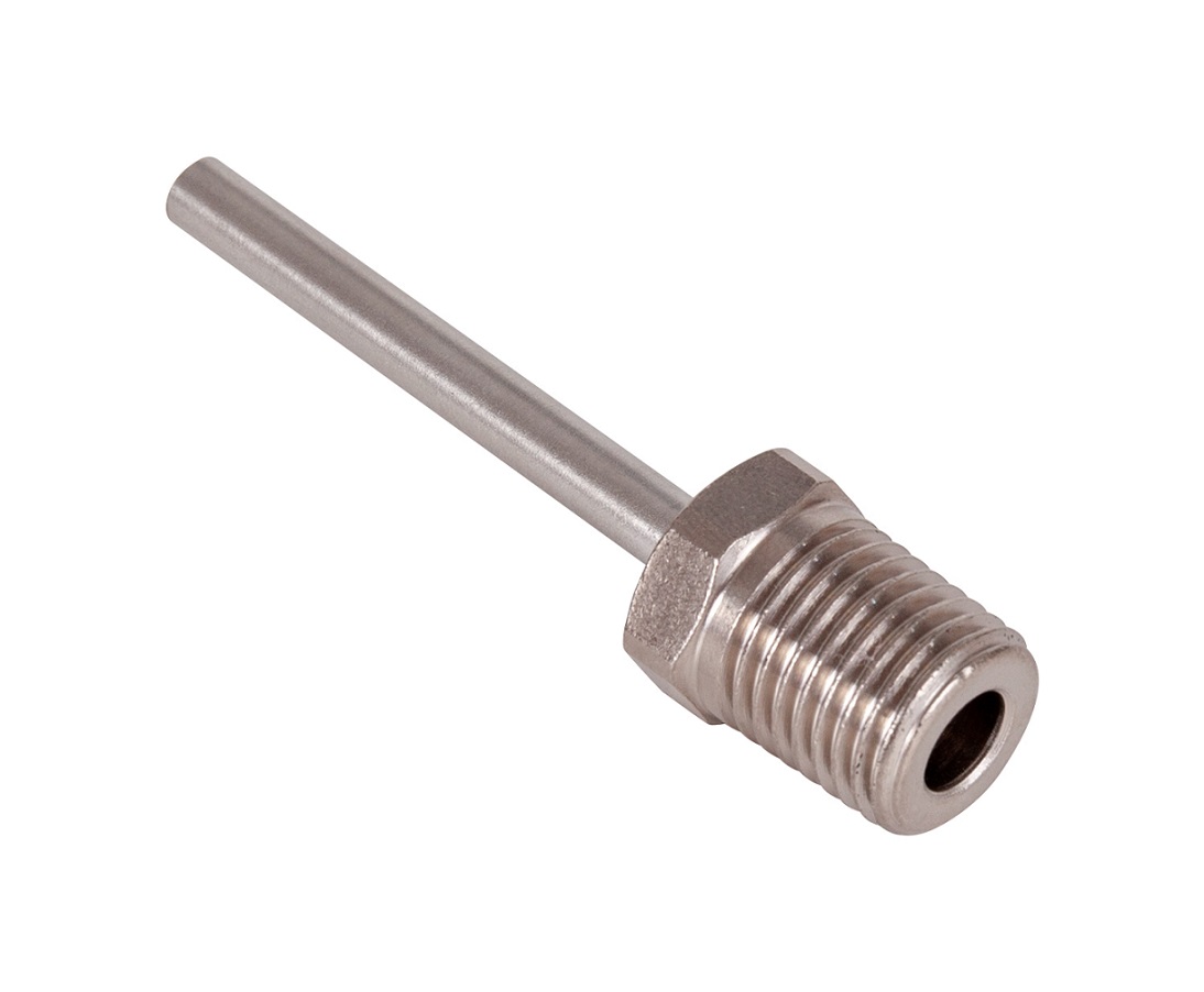 Metal nozzle 1/4" NPT Outside Diameter 4.57mm - pipe length 42.55mm 